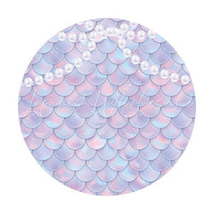 Lofaris Circle Mermaid Scales And Pearl Birthday Backdrop