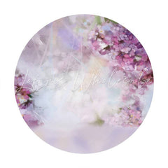 Lofaris Circle Pink Floral Aperture Happy Birthday Backdrop