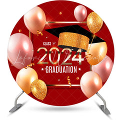 Lofaris Circle Red Glitter Balloons Backdrop For Graduation