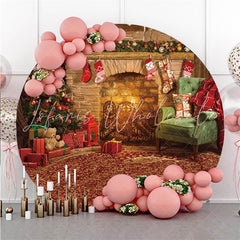 Lofaris Circle Sweet House With Christmas And Gift Backdrop