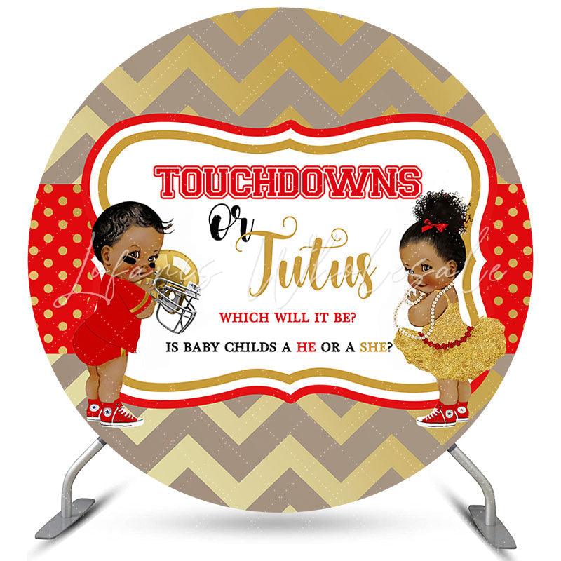 Lofaris Circle Touchdowns Or Jutus Baby Shower Backdrop Banner