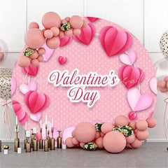 Lofaris Circle White Dot Pink Love Theme Happy Valentines Day