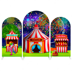 Circus Birthday Baby Shower Party Arch Backdrop Wall Cloth Cover