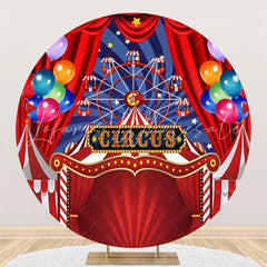 Lofaris Circus Red Balloons Ferris Wheel Circle Backdrop