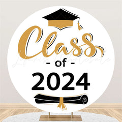 Lofaris Class of 2024 White Wall Round Graduation Backdrop