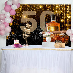 Lofaris Classic Black Gold Cheers To 50 Birthday Backdrop