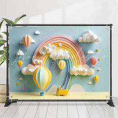 Lofaris Classy Candy Color Rainbow Cloud Birthday Backdrop