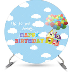 Lofaris Cloud Sky Up And Away Round Birthday Backdrop