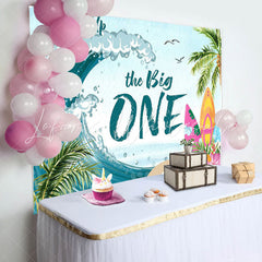 Lofaris Coconut Palm Surfing Spindrift 1st Birthday Backdrop