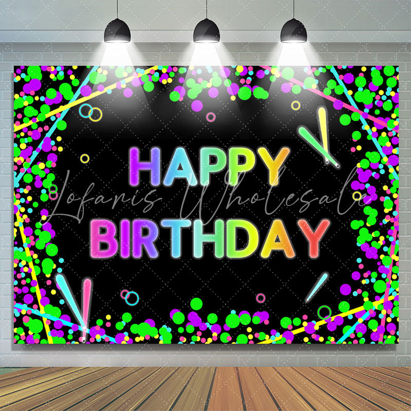 Lofaris Colored Circle With Abstract Lines Birthday Backdrop