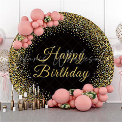 Lofaris Colored Point Black Circle Happy Birthday Backdrop