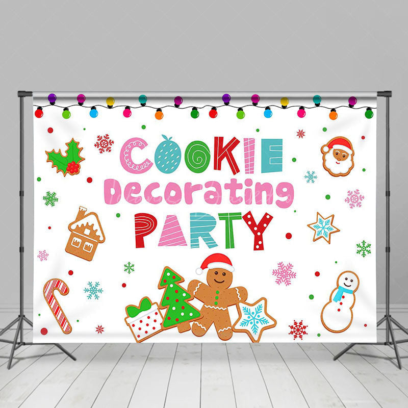 Lofaris Colorful Christmas Cookie Decorating Party Backdrop