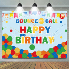 Lofaris Colorful Cute Dots And Flags Happy Birthday Backdrop