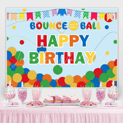 Lofaris Colorful Cute Dots And Flags Happy Birthday Backdrop