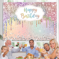 Lofaris Colorful Diamonds Glitter Bokeh Backdrop For Birthday