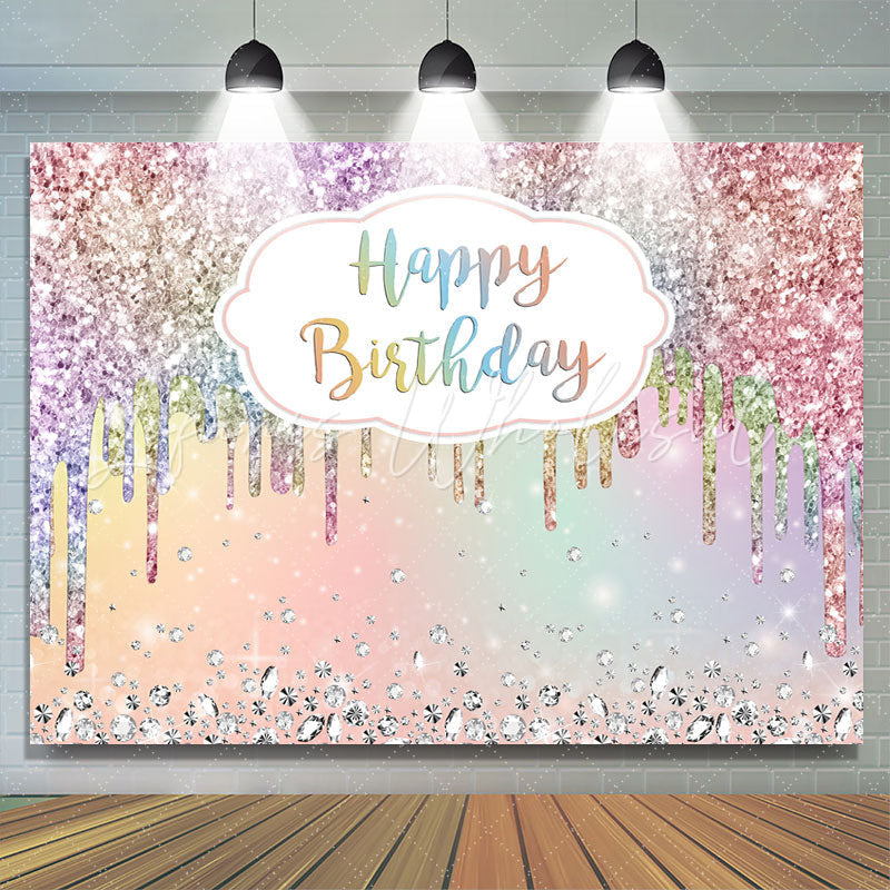 Lofaris Colorful Diamonds Glitter Bokeh Backdrop For Birthday