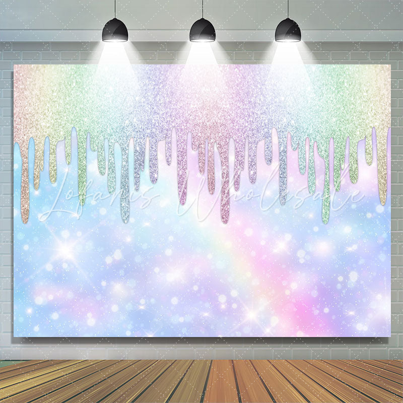 Lofaris Colorful Glitter Bokeh Rainbow Scene Birthday Backdrop