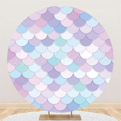 Lofaris Colorful Scales Mermaid Theme Circle Event Backdrop