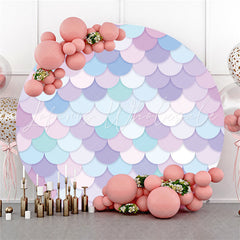 Lofaris Colorful Scales Mermaid Theme Circle Event Backdrop