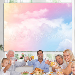 Lofaris Colorful Smooth Cloud Backdrop Banner For Birthday Party