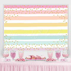 Lofaris Colorful Stripes And Glitter Dots Birthday Backdrop