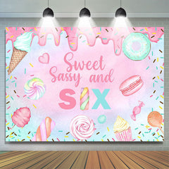 Lofaris Colorful Sweet Sassy Candy 6th Birthday Backdrop