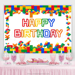 Lofaris Colorful Toy Blocks Lego Birthday Party Backdrop