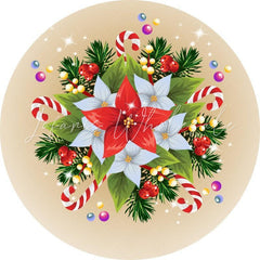 Lofaris Colorfule Christmas Garland Round Backdrop For