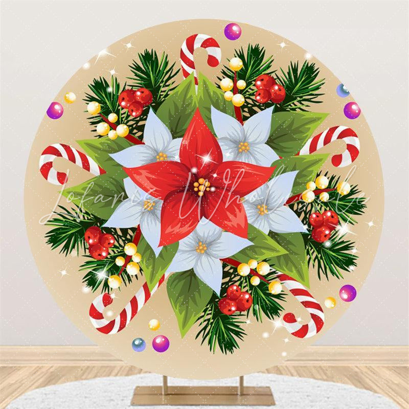 Lofaris Colorfule Christmas Garland Round Backdrop For