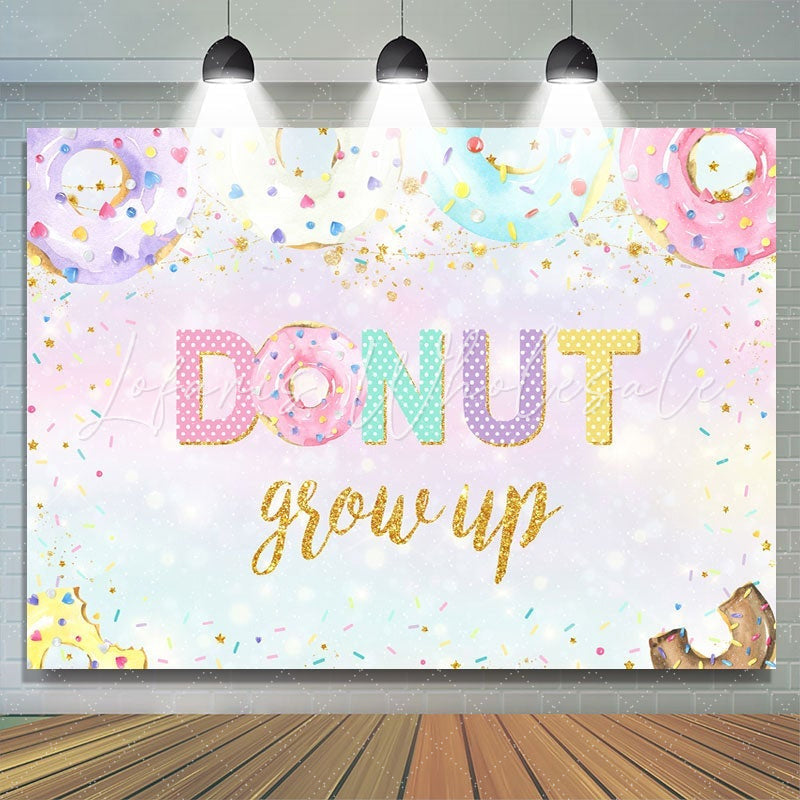 Lofaris Colourful Donuts and Confetti Grow up Party Backdrop