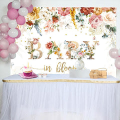 Lofaris Colroful Flowers Little Stars Baby Shower Backdrop