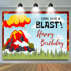 Lofaris Come Have A Blast Volcano Eruption Birthday Backdrop