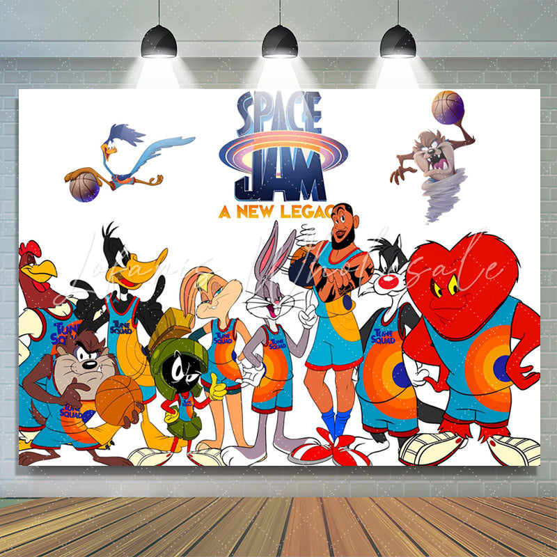 Lofaris Confident Basketball Player Cartoon Characters Backdrop