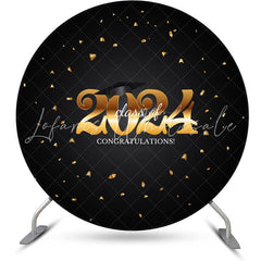 Lofaris Congratulations 2024 Black Round Graduation Backdrop