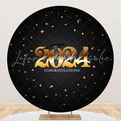 Lofaris Congratulations 2024 Black Round Graduation Backdrop