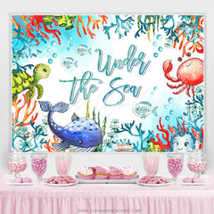 Lofaris Coral Whale Fish Under The Sea Birthday Backdrop