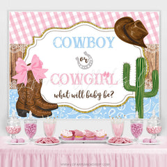 Lofaris Cowboy Or Cowgirl What Will Baby Be Gender Reveal Backdrop