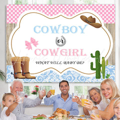 Lofaris Cowboy Or Cowgirl What Will Be Baby Shower Backdrop