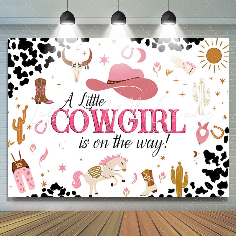 Lofaris Cowgirl Is On The Way Sweet Baby Shower Backdrop