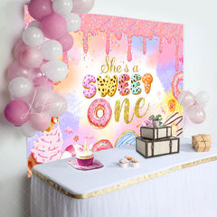 Lofaris Creamy Ice Cream Cupcake Sweet 1st Birthday Backdrop