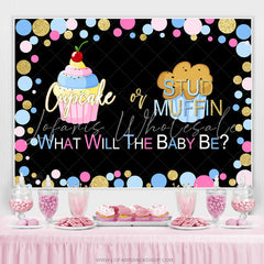 Lofaris Cupcake Or Stud Muffin Gender Backdrop For Baby Shower