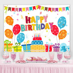 Lofaris Cute And Lovely Balloon Gifts Happy Birthday Backdrop