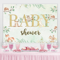 Lofaris Cute Animal Green Baby Shower Backdrop for Photoshoot