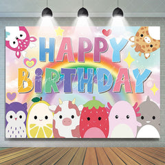 Lofaris Cute Animals Rainbow Bokeh Axolotl Birthday Backdrop