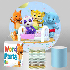 Lofaris Cute Baby Animal Shower Circle Backdrop Kit