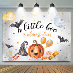 Lofaris Cute Boo Is Almost Due Halloween Baby Shower Backdrop