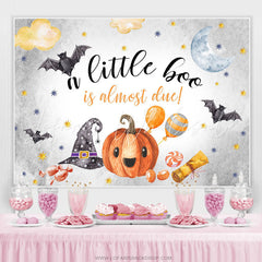 Lofaris Cute Boo Is Almost Due Halloween Baby Shower Backdrop