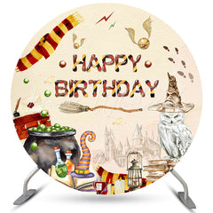 Lofaris Cute Magic Things Spread Happy Birthday Round Backdrop