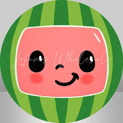 Lofaris Cute Watermelon Circle Baby Shower Decoration Backdrop