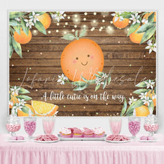 Lofaris Cutie Rustic Wooden Orange Backdrop for Baby Shower